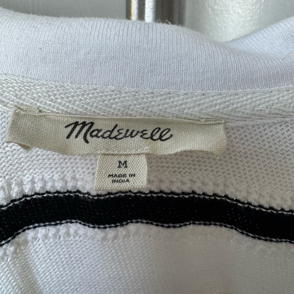 Madewell Black and Cream oversized cropped polo M - Picture 3 of 4